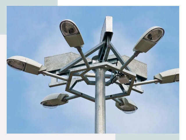 Монтаж осветительных мачт в Гае