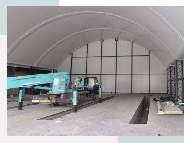 Внутреннее оснащение ангаров в Гае