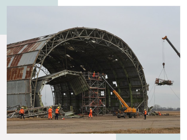 Демонтаж ангаров в Гае